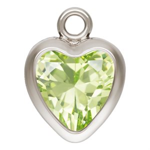 5.0mm Lime 3A CZ Heart Bezel Drop SPAT
