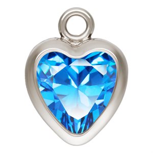 5.0mm Sapphire 3A CZ Heart Bezel Drop SPAT