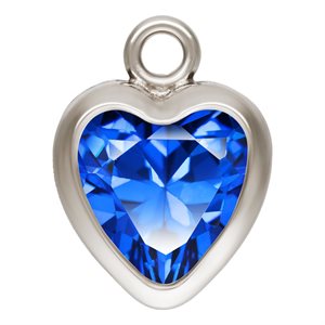 5.0mm Sapphire 3A CZ Heart Bezel Drop SPAT