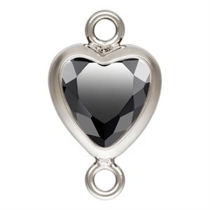 5.0mm Black 3A CZ Vertical Heart Bezel Connector SPAT