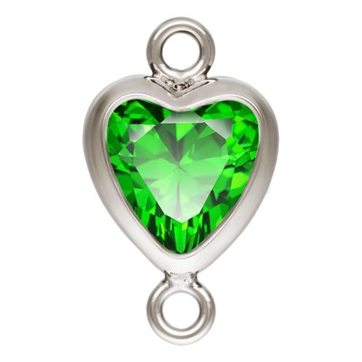 5.0mm Green 3A CZ Vertical Heart Bezel Connector SPAT 5.0mm Green 3A CZ Vertical Heart Bezel Connector SPAT