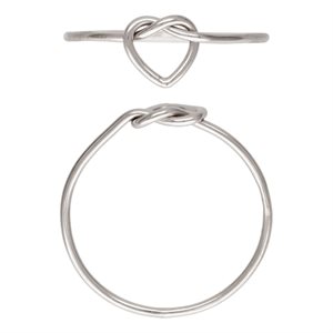 Heart Love Knot Ring Size 8 AT