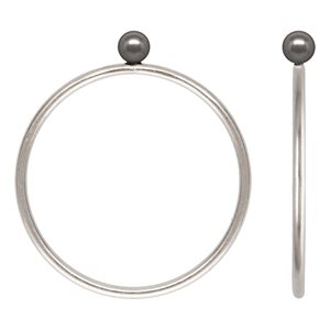 3mm Dk Grey Crystal Prl Stack Ring Size 5