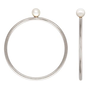 3mm White Crystal Simulated Pearl Stacking Ring Size 5