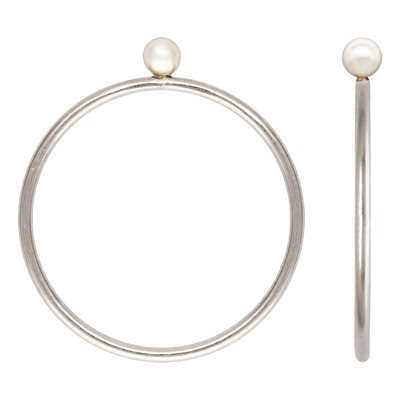 3mm White Crystal Simulated Pearl Stacking Ring Size 7