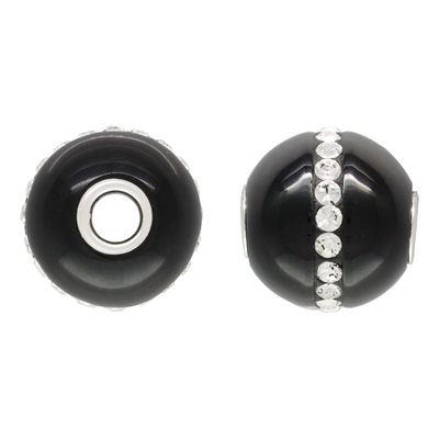 10mm Black Onyx Crystal Bead 2.7mm Hole 10mm Black Onyx Crystal Bead 2.7mm Hole