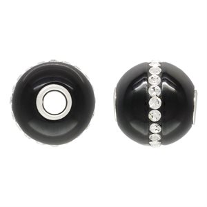 10mm Black Onyx Crystal Bead 2.7mm Hole