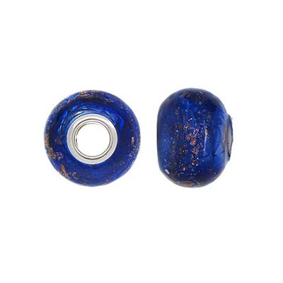 14x10mm Midnight Blue Glass Bead 4.7mm Hole 14x10mm Midnight Blue Glass Bead 4.7mm Hole