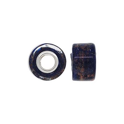 12x8mm Midnt Blue Glass Wheel Bd 4.7mm Hole