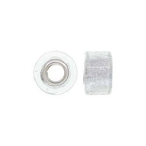12x8mm Silver Glass Wheel Bead 4.7mm Hole