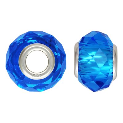 14x9mm Dec Faceted Glass Solid Core Bead AT