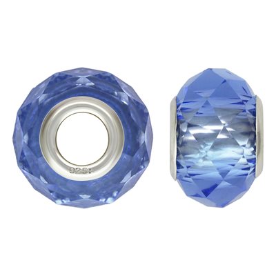 14x9mm March Faceted Glass Solid Core Bead AT