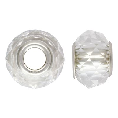 14x9mm April Faceted Glass Solid Core Bead AT