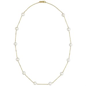 16" 0.95mm DC Cable w / 5.5mm White Pearls