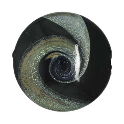 22mm Tsunami Print Glass Lentil Bead 22mm Tsunami Print Glass Lentil Bead