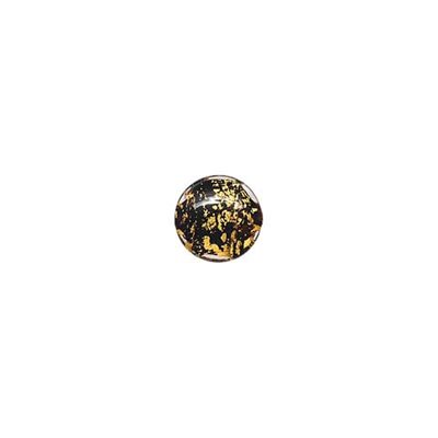 12mm Gold and Galaxy Black Lentil Bead