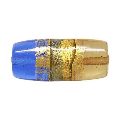 26x12x7 Blue & Gold Oblong Bead 26x12x7 Blue & Gold Oblong Bead
