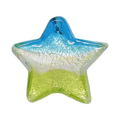 22mm Silver / Red / Yellow / Blue Glass Star Bd