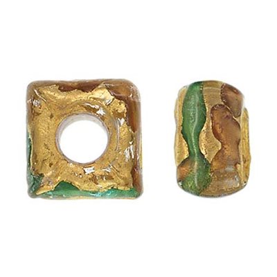 12x8mm Giravento Square Glass Bead 5mm Hole 12x8mm Giravento Square Glass Bead 5mm Hole