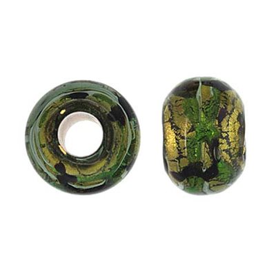 14x10mm Camouflage Glass Bead 5mm Hole