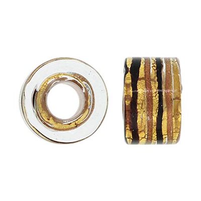 12x8 Gold & Brown Stripe Glass Wheel 5mm Hole