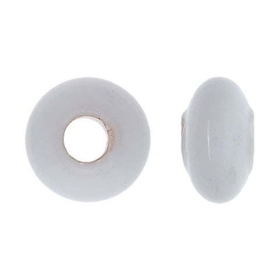 14x7mm White Glass Bead 5mm Hole