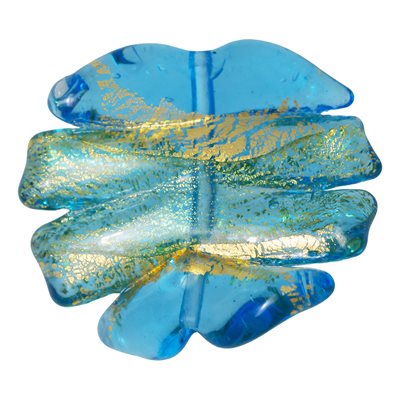 20mm Blue / Green / Gold Ribbed Twist Glass Disk 20mm Blue / Green / Gold Ribbed Twist Glass Disk