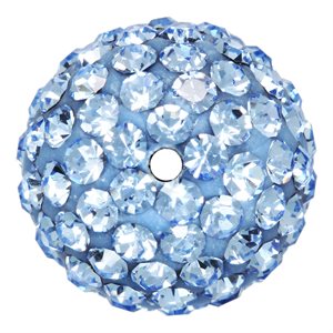 10.0mm Lt Sapphire Crystal Bead 1.2mm Hole