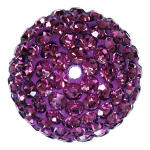 12.0mm Amethyst Crystal Bead 1.2mm Hole