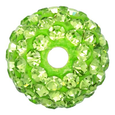 8.0mm Peridot Crystal Bead 2.5mm Hole