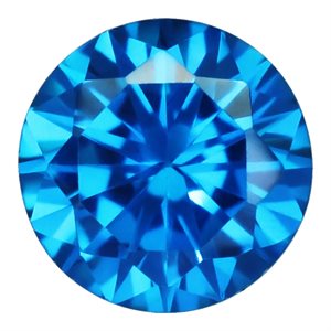 2.0mm Round Aqua Blue Dark CZ 3A-Quality