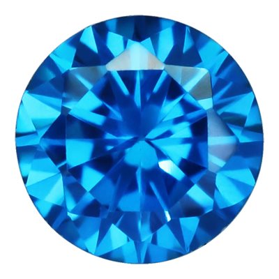 3.0mm Round Aqua Blue Dark CZ 3A-Quality