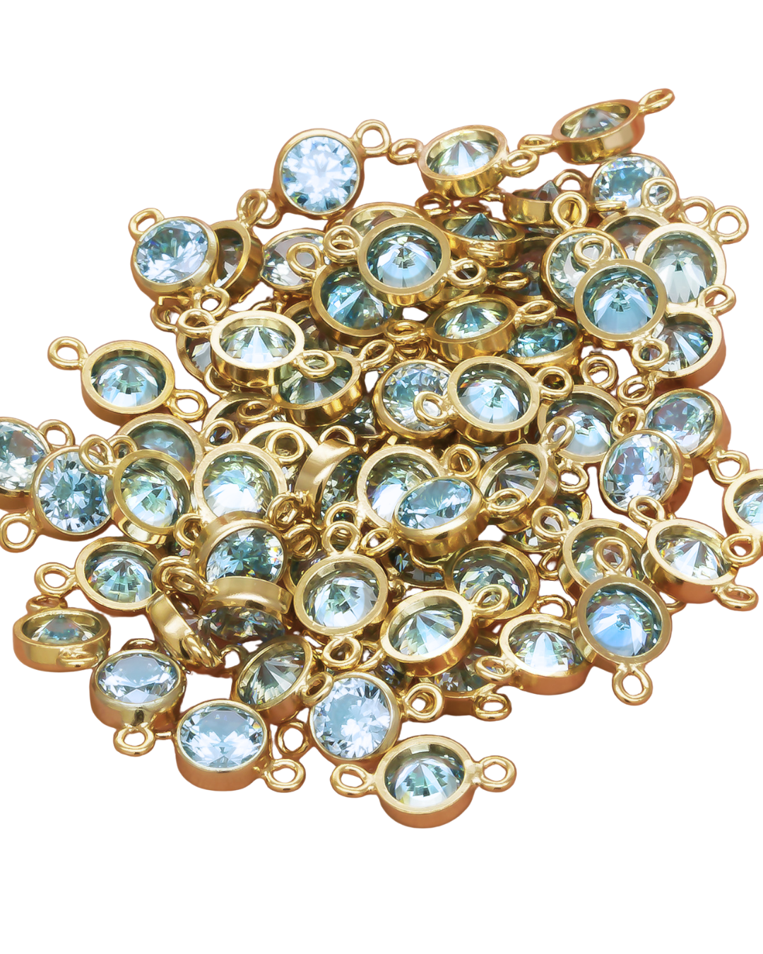 3.0mm Aquamarine 3A CZ Bezel Connector