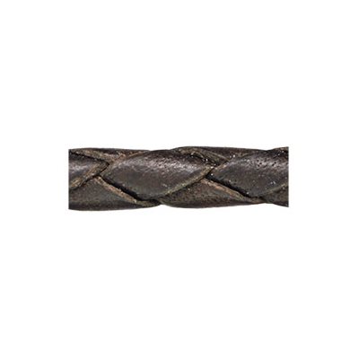 3.0mm Brown Braided Leather (25 Mtr Spool)