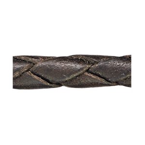 3.0mm Brown Braided Leather (25 Mtr Spool)