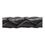 3.0mm Black Braided Leather (25 Mtr Spool)