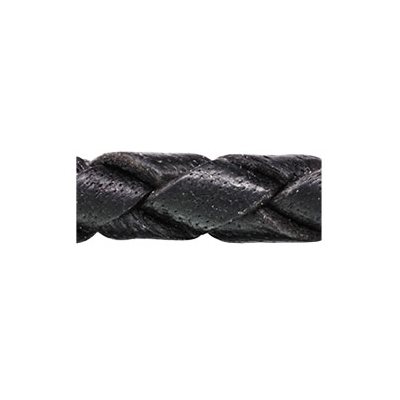 4.0mm Black Braided Leather (25 Mtr Spool)