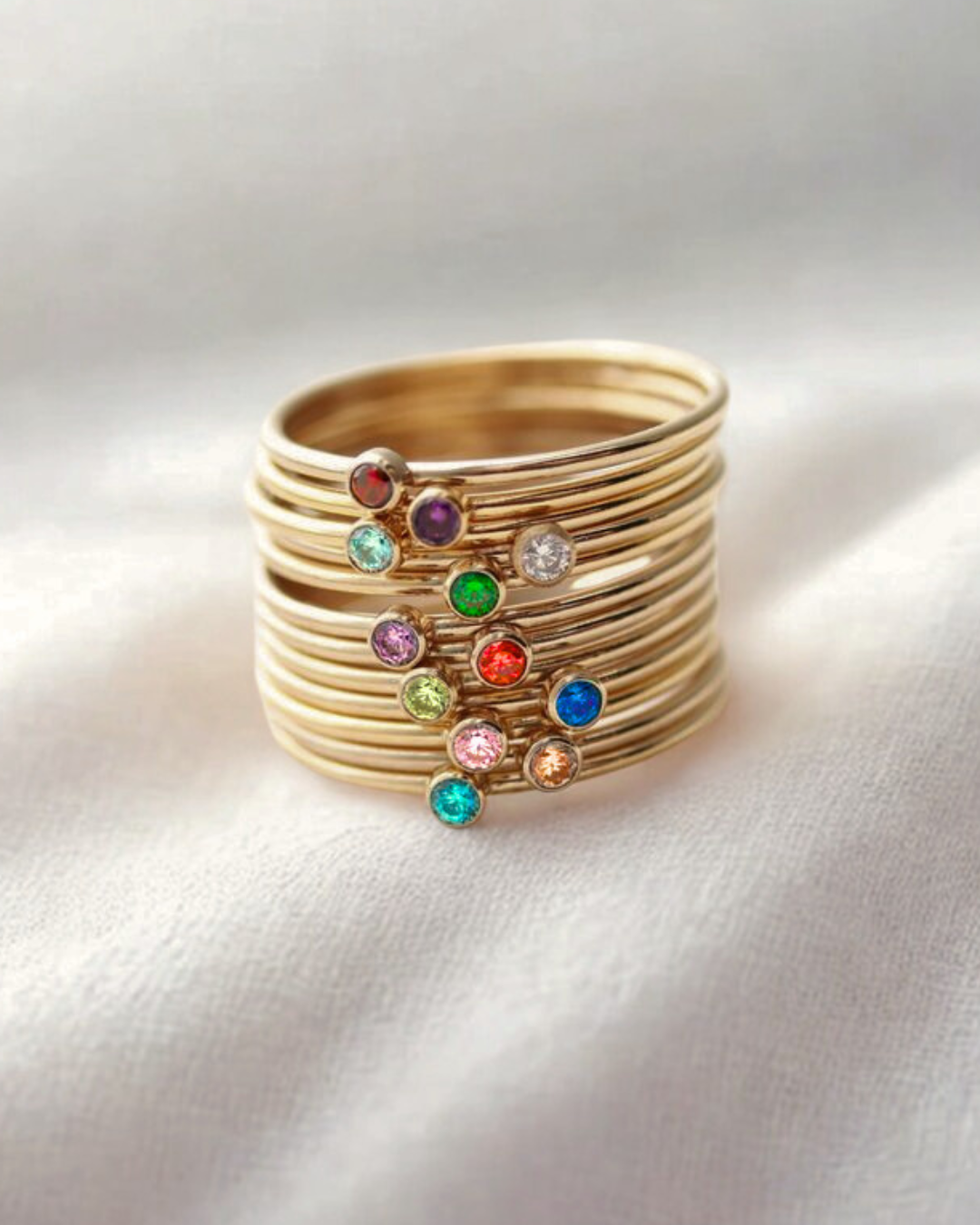 2mm Champagne 3A CZ Stacking Ring Size 7