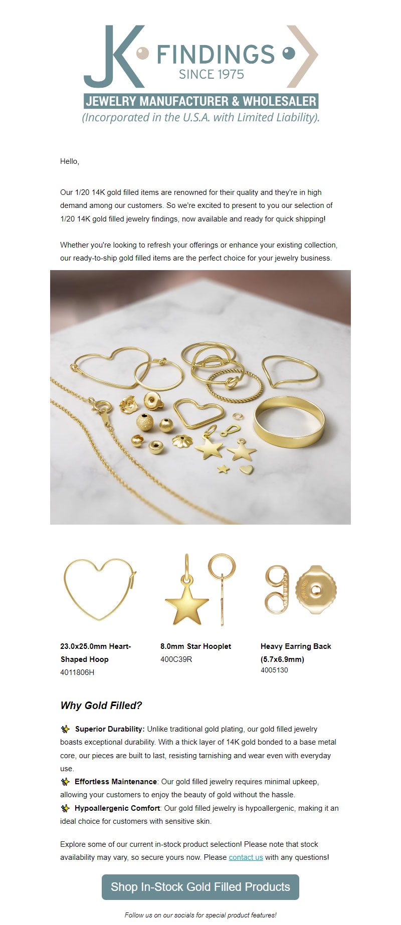 Gold filled findings manufacturer deals