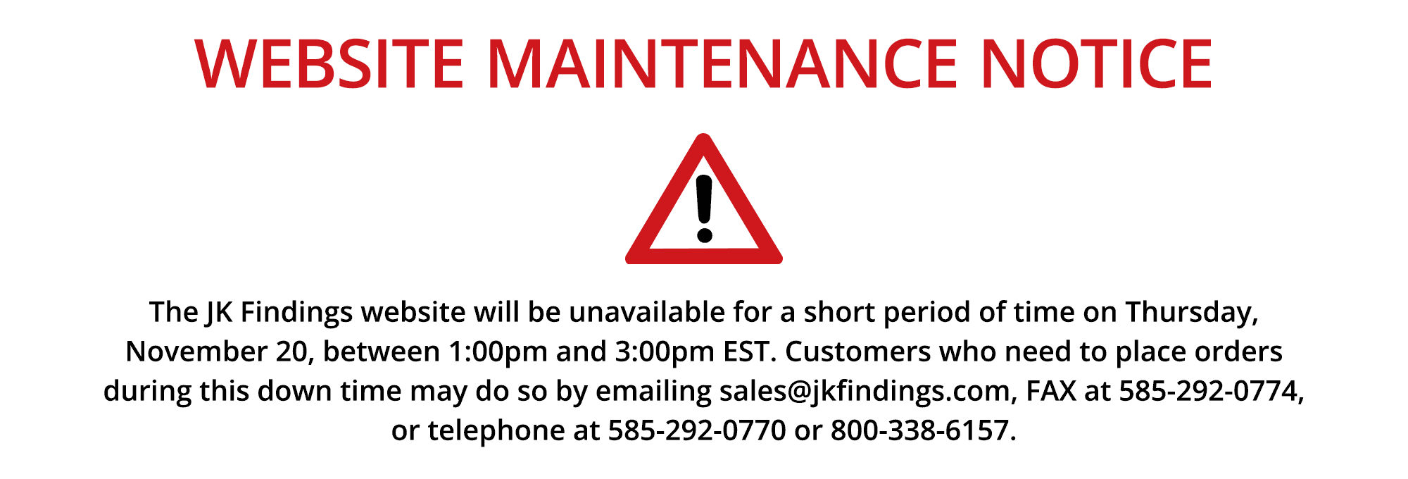 Website Maintenance Notice